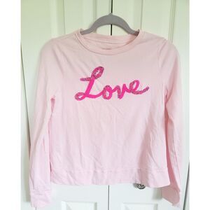 Lilly Pulitzer XXS Pink Rami Graphic Sweatshirt Love Embellished Top Breast Cncr
